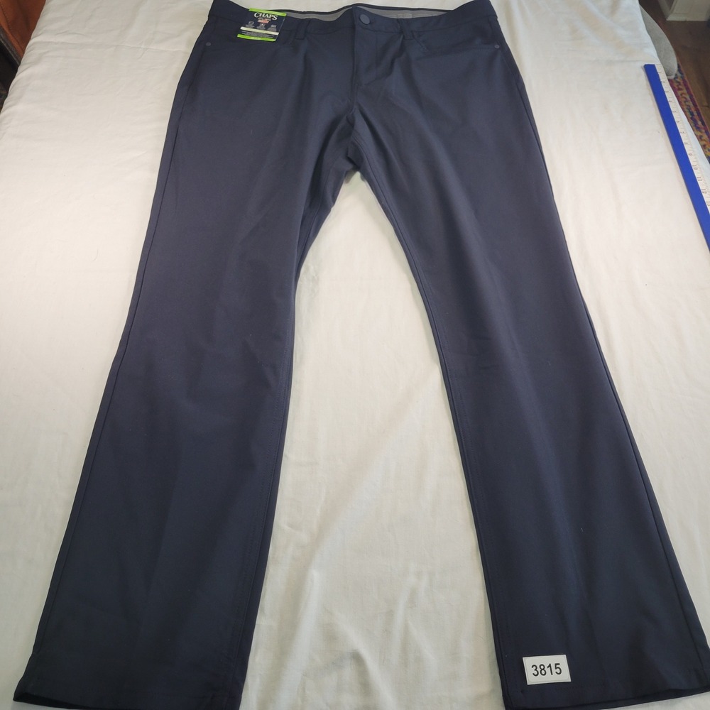 Chaps Mens Navy Blue Straight Tapered Water Repellent Pants Sz 38x32 performance